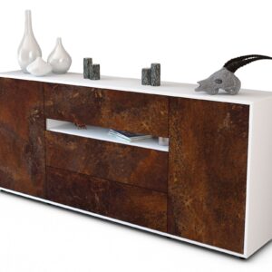 Sideboard Fernanda | Korpus Weiß | Front in Rost Optik | 180x79x35cm (BxHxT)