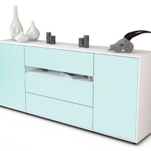 Sideboard Fernanda | Korpus Weiß | Front in Mint | 180x79x35cm (BxHxT)