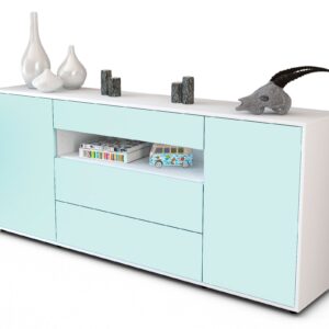Sideboard Filippa | Korpus Weiß | Front in Mint | 180x79x35cm (BxHxT)