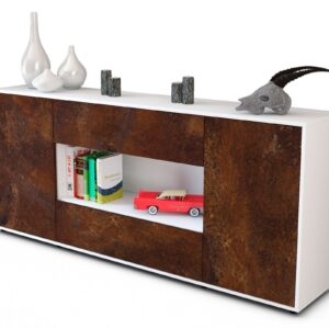 Sideboard Filomena | Korpus Weiß | Front in Rost Optik | 180x79x35cm (BxHxT)