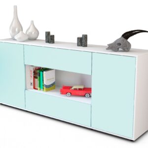 Sideboard Filomena | Korpus Weiß | Front in Mint | 180x79x35cm (BxHxT)