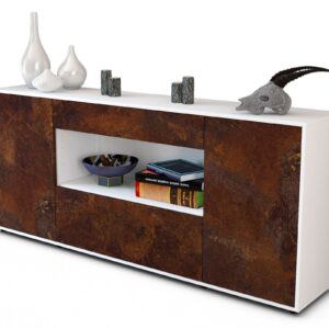 Sideboard Fiora | Korpus Weiß | Front in Rost Optik | 180x79x35cm (BxHxT)