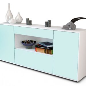 Sideboard Fiora | Korpus Weiß | Front in Mint | 180x79x35cm (BxHxT)