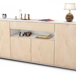 Sideboard Fiorella | Korpus Weiß | Front in Zeder Holz Optik | 180x79x35cm (BxHxT)
