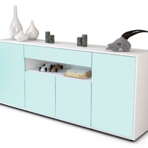 Sideboard Fiorella | Korpus Weiß | Front in Mint | 180x79x35cm (BxHxT)