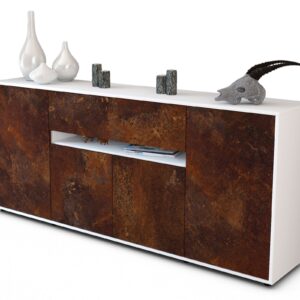 Sideboard Flavia | Korpus Weiß | Front in Rost Optik | 180x79x35cm (BxHxT)
