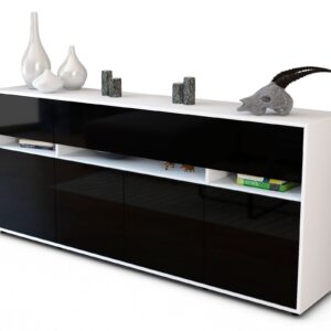 Sideboard Flora, Schwarz (180x79x35cm)