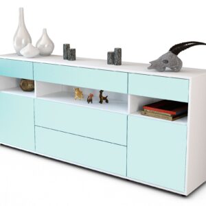 Sideboard Floria | Korpus Weiß | Front in Mint | 180x79x35cm (BxHxT)