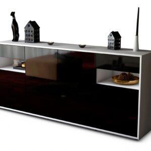 Sideboard Franca, Schwarz (180x79x35cm)