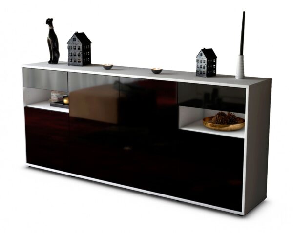 Sideboard Franca, Schwarz (180x79x35cm)