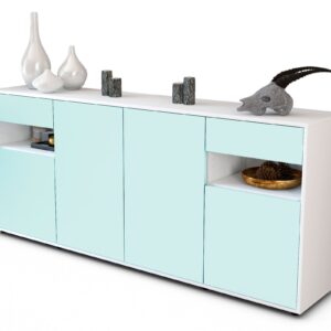 Sideboard Franca | Korpus Weiß | Front in Mint | 180x79x35cm (BxHxT)