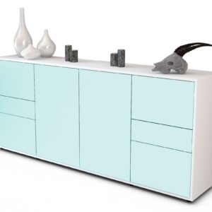 Sideboard Gemma | Korpus Weiß | Front in Mint | 180x79x35cm (BxHxT)