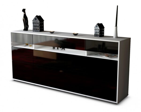 Sideboard Giada, Schwarz (180x79x35cm)