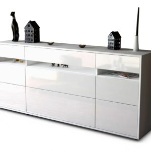 Sideboard Giada | Korpus Weiß | Front in Hochglanz Weiß | 180x79x35cm (BxHxT)