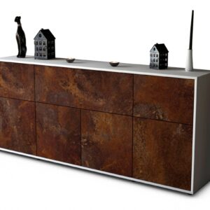Sideboard Gianna | Korpus Weiß | Front in Rost Optik | 180x79x35cm (BxHxT)