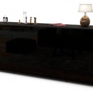 Sideboard Eli | Korpus Anthrazit | Front in Hochglanz Schwarz | 180x79x35cm (BxHxT)