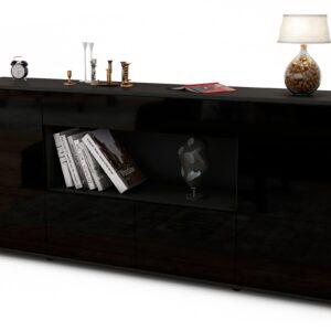 Sideboard Elsa, Schwarz (180x79x35cm)