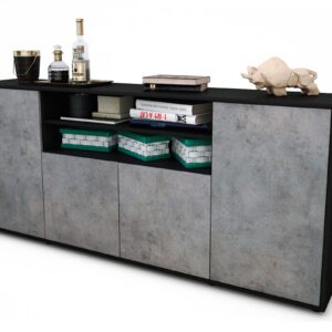 Sideboard Elsita, Beton (180x79x35cm)