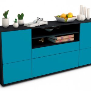 Sideboard Eluana, Türkis (180x79x35cm)