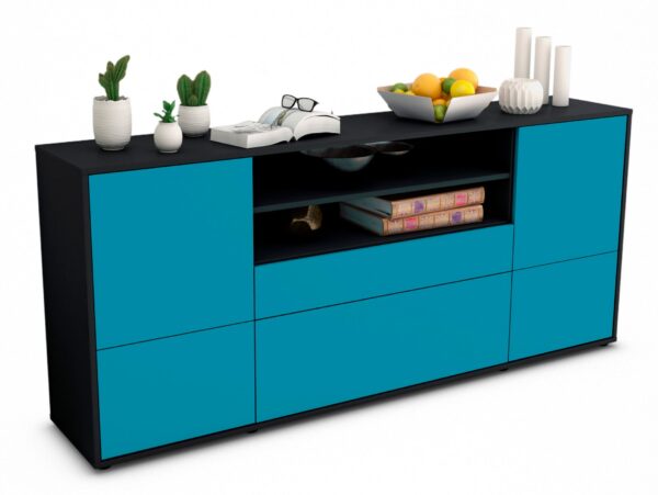 Sideboard Eluana, Türkis (180x79x35cm)