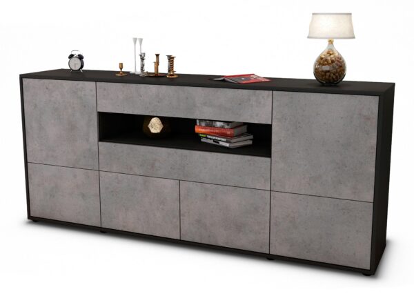 Sideboard Emely, Beton (180x79x35cm)