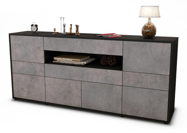Sideboard Emerelda, Beton (180x79x35cm)