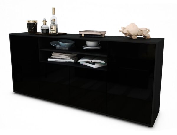 Sideboard Emilia, Schwarz (180x79x35cm)