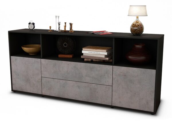 Sideboard Enza, Beton (180x79x35cm)