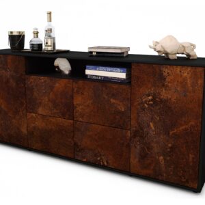 Sideboard Ephenia | Korpus Anthrazit | Front in Rost Optik | 180x79x35cm (BxHxT)