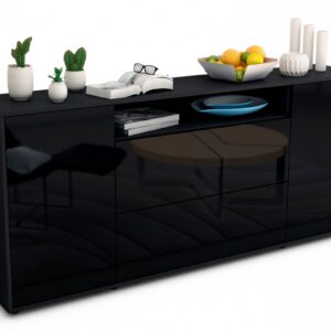 Sideboard Erina, Schwarz (180x79x35cm)