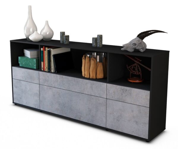 Sideboard Estella, Beton (180x79x35cm)