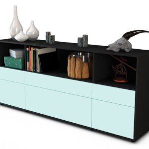 Sideboard Estella | Korpus Anthrazit | Front in Mint | 180x79x35cm (BxHxT)