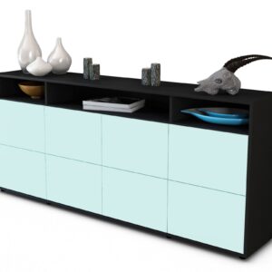 Sideboard Evita | Korpus Anthrazit | Front in Mint | 180x79x35cm (BxHxT)