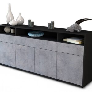Sideboard Ezia, Beton (180x79x35cm)