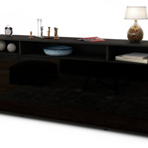 Sideboard Ezia, Schwarz (180x79x35cm)