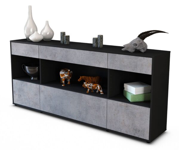 Sideboard Fabiana, Beton (180x79x35cm)