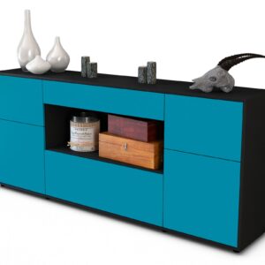 Sideboard Fabiola, Türkis (180x79x35cm)