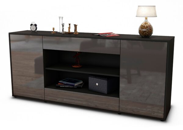 Sideboard Feli, Grau (180x79x35cm)
