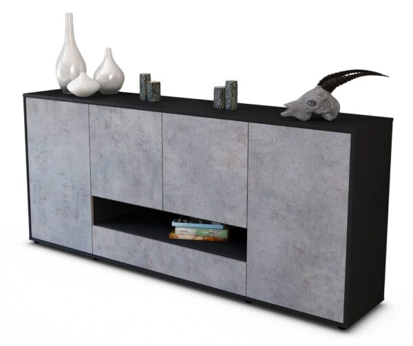 Sideboard Felicitas, Beton (180x79x35cm)