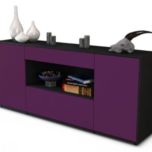 Sideboard Fiora | Korpus Anthrazit | Front in Lila | 180x79x35cm (BxHxT)