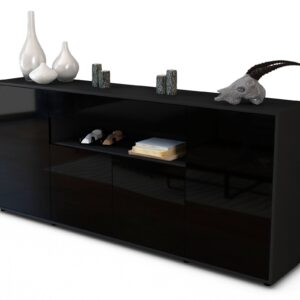 Sideboard Fiorella, Schwarz (180x79x35cm)