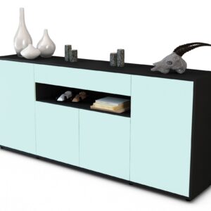 Sideboard Fiorella | Korpus Anthrazit | Front in Mint | 180x79x35cm (BxHxT)