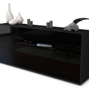 Sideboard Flavia, Schwarz (180x79x35cm)