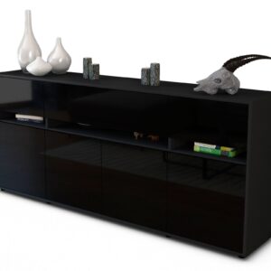 Sideboard Flora, Schwarz (180x79x35cm)