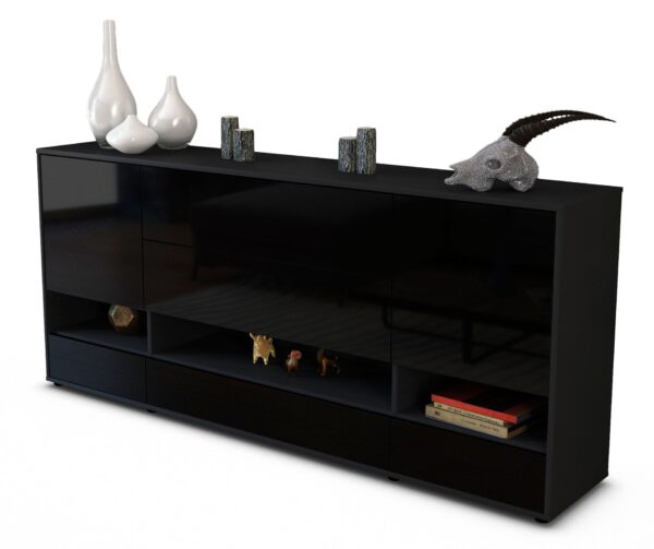 Sideboard Florentina, Schwarz (180x79x35cm)