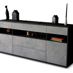 Sideboard Floria, Beton (180x79x35cm)