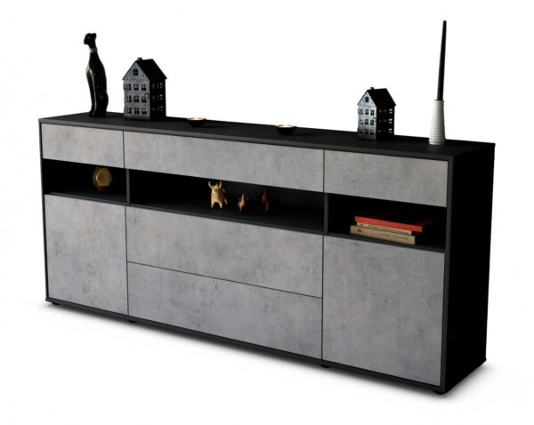Sideboard Floria, Beton (180x79x35cm)