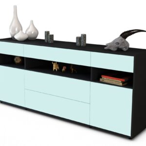 Sideboard Floria | Korpus Anthrazit | Front in Mint | 180x79x35cm (BxHxT)
