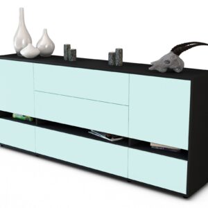 Sideboard Floriana | Korpus Anthrazit | Front in Mint | 180x79x35cm (BxHxT)