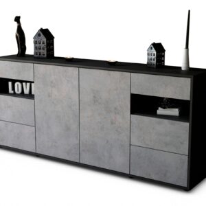 Sideboard Francesca, Beton (180x79x35cm)